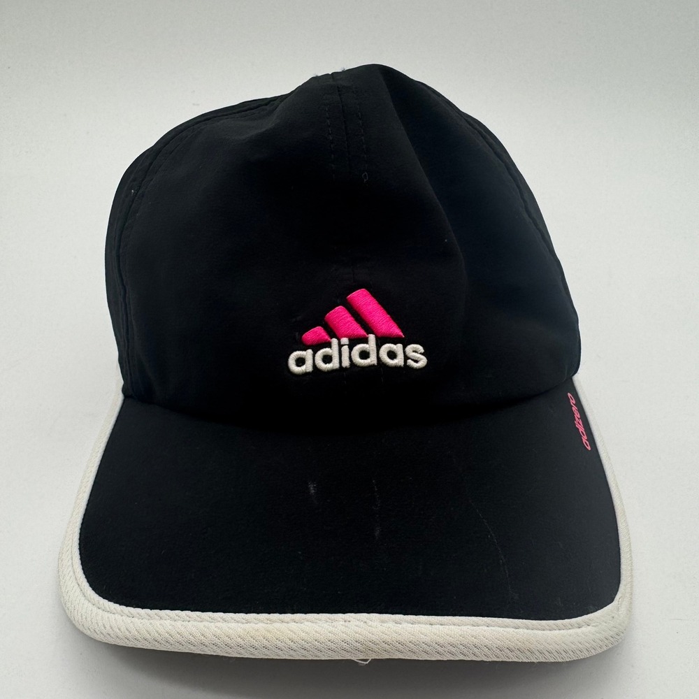 adidas ClimaCool Adjustable Baseball Cap Hat Black Pink White Logo Women's OSFM